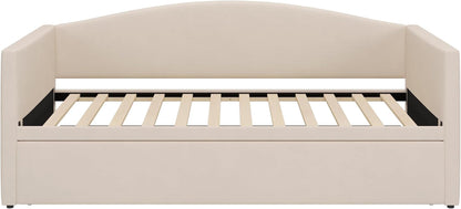 Twin-To-King Velvet Daybed with Extended Pop-Up Trundle, Beige3