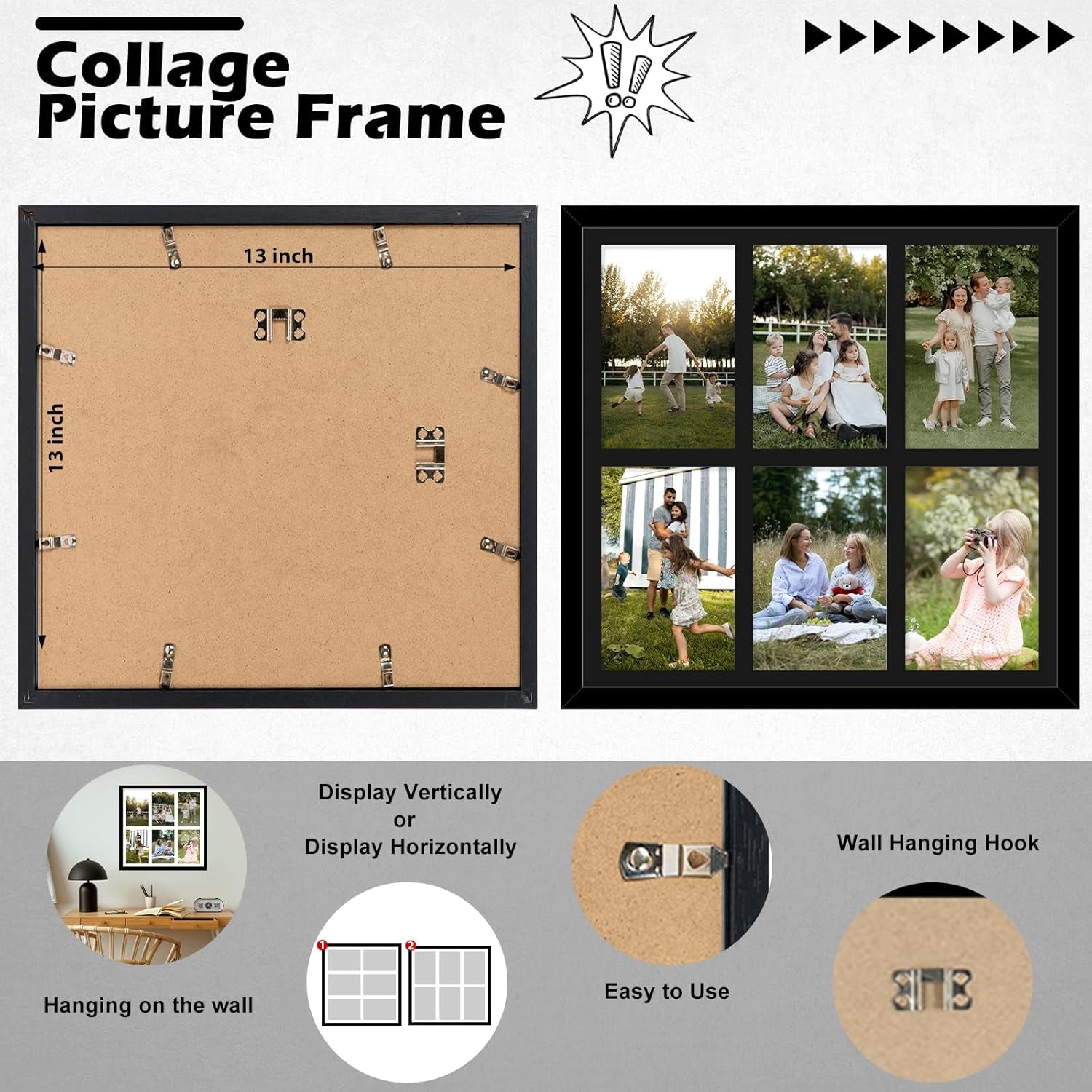 4x6-picture-frame-collage-for-wall-display-6-pcs-4x6-photos-with-mat-or-13x13-without-mat-6-opening-photo-frame-for-4-x-6-pictures-with-shatter-resistant-plexiglass-black-mat-black