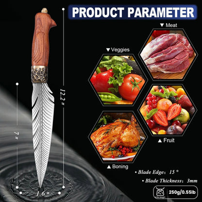 Feather Viking Knife Gift - Japanese Boning Knife7