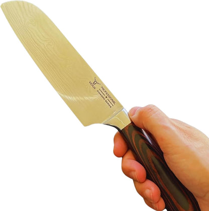 Laser Damascus 7-Inch Santoku Knife – Precision Stainless Steel Blade for Versatile Chopping & Professional Cooking6