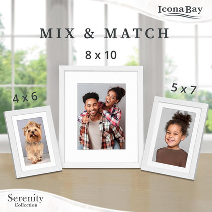 4X6 Picture Frames with Removable Mat for 3X5 Photos - White, 6 Pack5