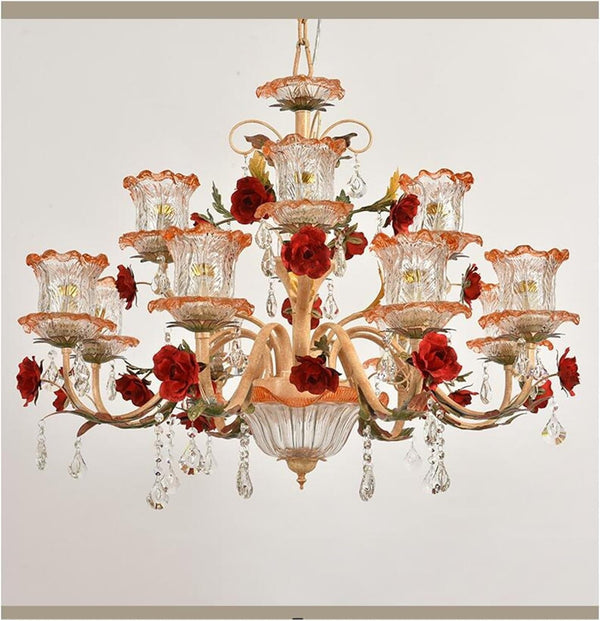 Floral Chandelier Lighting Lamp Hotel Cafe Art Deco Floral Chandelier Stairs Lamp Hang Lamp Home Decoration1