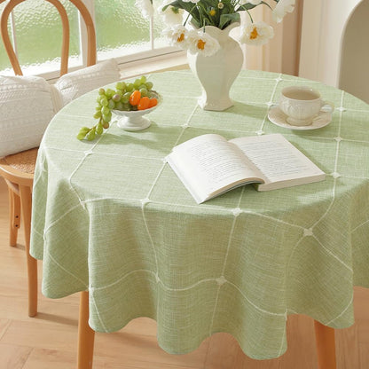 Linen 60 Inch round Tablecloth Green Plaid round Tablecloth 60 Inch7