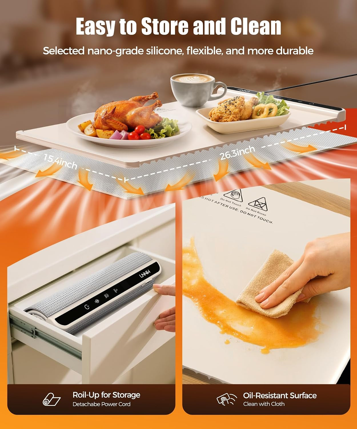 warming-mat-for-food-26x15-inch-off-white-fast-heat-child-lock-includes-heat-resistant-pad-perfect-for-chafing-dishes-buffet-parties-easy-to-clean-store-6-settings-timer-lock