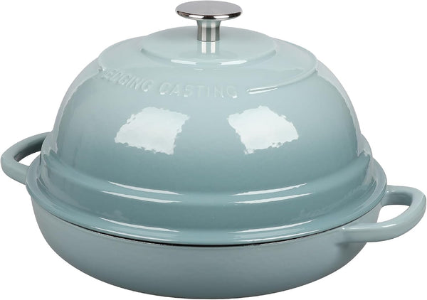 Enameled Cast Iron Dutch Oven Pot with Lid, round Bread Oven for Homemade Sourdough Bread Baking, 6 Quart, Seasalt7
