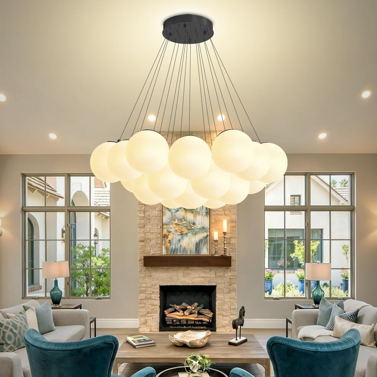 modern-bubble-chandelier-19-light-white-glass-chandeliers-black