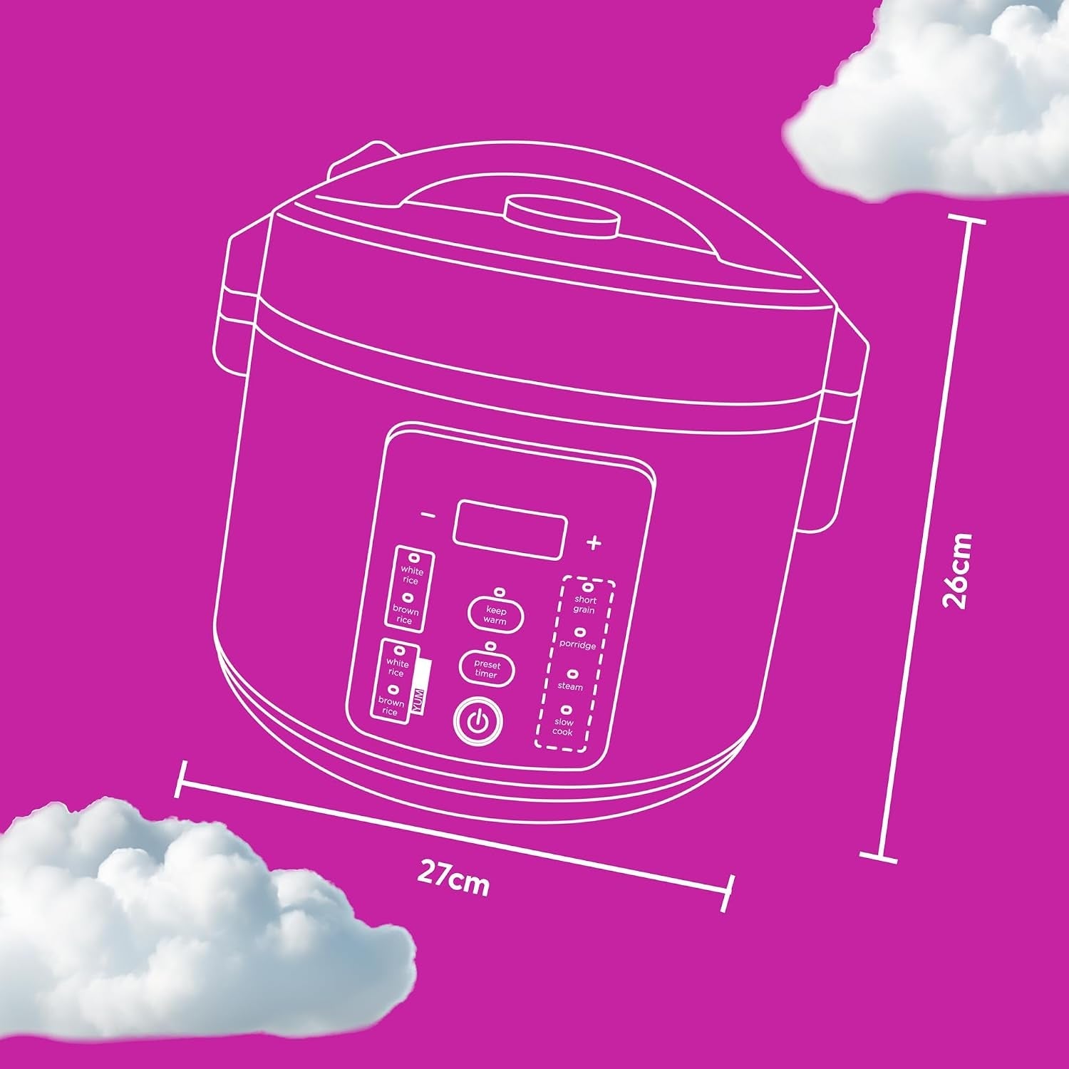 kumo-yumcarb-rice-cooker-with-ceramic-bowl-and-advanced-fuzzy-logic-5-5-cups-1-litre-5-rice-cooking-functions-3-multicooker-functions-110v-us-power-light-stainless-steel
