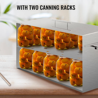 15 Quart Water Bath Canner - Stove Top Canning Pot with 2 Canning Racks, 304 Food Grade Stainless Steel, Flat Bottom Brushed Design, Holds 15 Quart Jars2