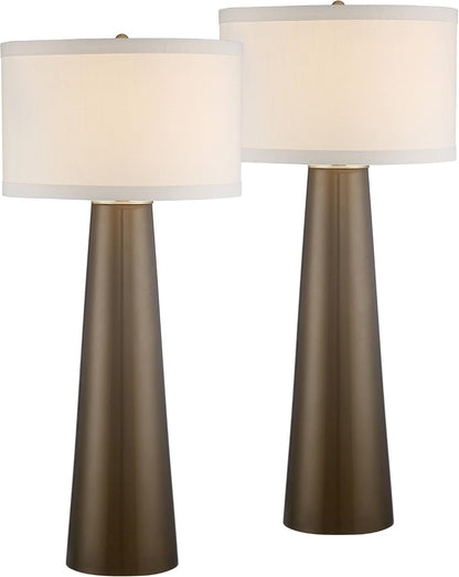 Possini Euro Design Karen 36" Large Table Lamps Set of 2 Dark Gold Glass2