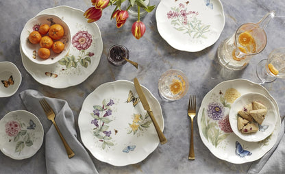 Butterfly Meadow Porcelain 28-Piece Dinnerware Set for 48