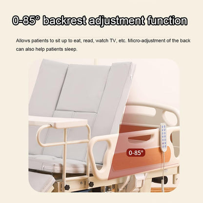 Adjustable Tilting Design Electric Hospital Beds with Exercise Handles for Home Use for Elderly Post-Surgery Use, Motor Control & Central Locking System (Bed)6