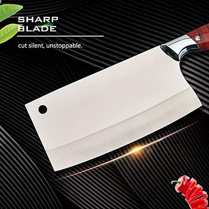Meat Cleaver,Cleaver Knife 7.7 Inch Sharp Blade Kitchen Knife Meat Chopping Slicing Vegetables Cutter High Carbon Steel Chef Knife Fish Knife Cleaver5