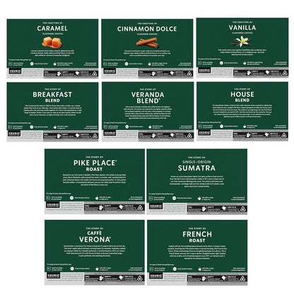 Starbucks K-Cup Coffee Pods, Starbucks Blonde, Medium, Dark Roast and Flavored Hot or Iced Coffee, Variety Pack, 40 Keurig Pods | 100% Arabica K-Cup Pods for Keurig Brewers; Starbucks Blonde, Medium, Dark Roast and Flavored Variety Pack; 1 Box, 40 Pods9