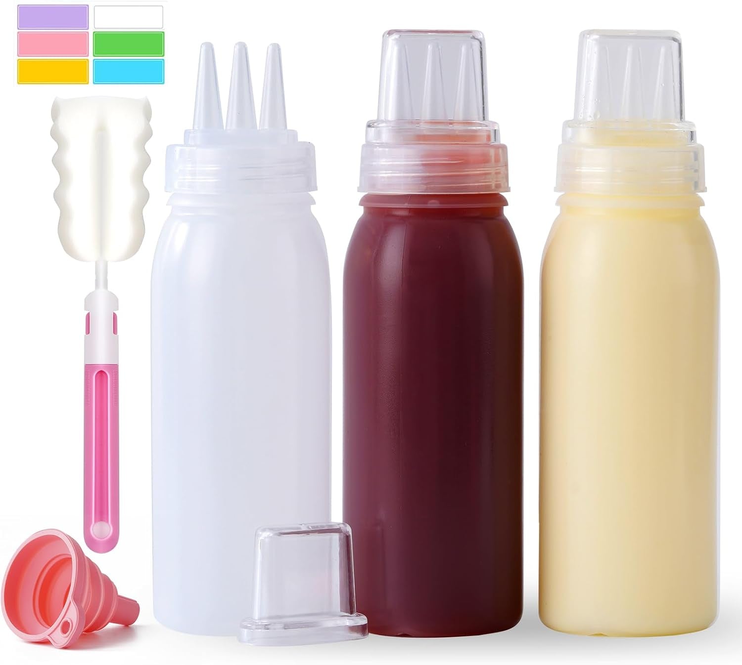 3-hole-plastic-condiment-squeeze-bottles-3-pcs-13oz-sauces-ketchup-salad-dressing-oil-bbq-paint-pancake-art-3-hole-cap-controlled-dispensing-bpa-free