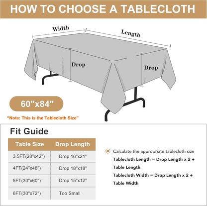 Rectangle Tablecloth, 60 X 84 Inch, Black | Stain and Wrinkle Resistant, Washable Polyester Cloth, Decorative Fabric Cover, for Dining Tables, Buffet Parties and Camping7