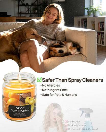 Odor Eliminating Candle Orange Vanilla for Pet Smoke Home5