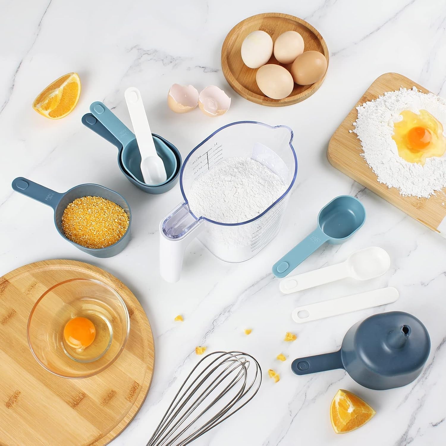 measuring-cup-set-9-pc-nesting-stackable-liquid-measure-cup-dry-measuring-cups-and-spoons-with-funnel-and-scraper-multi-colored