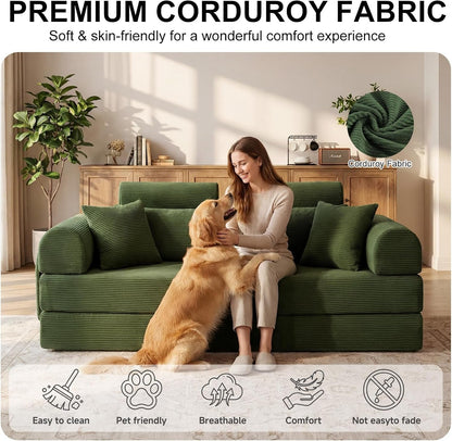 79" Convertible Futon Sofa Bed,High Back Boneless Couch for Living Room7