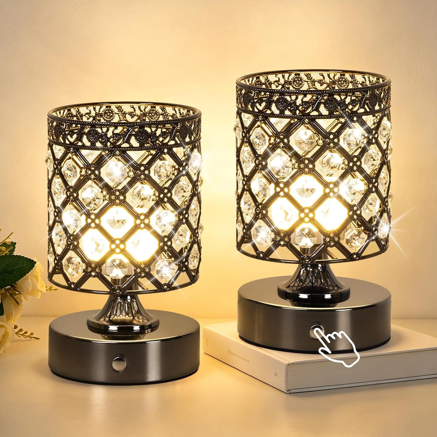 black-small-crystal-rechargeable-cordless-table-lamps-set-of-2