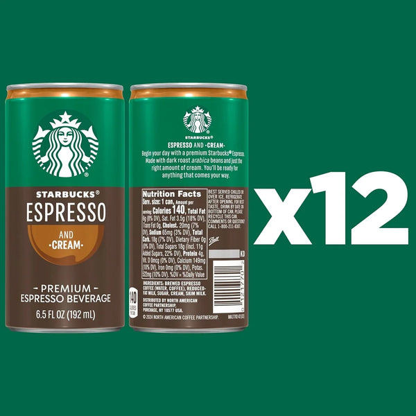 Starbucks Espresso & Cream, 6.5 Fl Oz Cans (Pack of 12)2