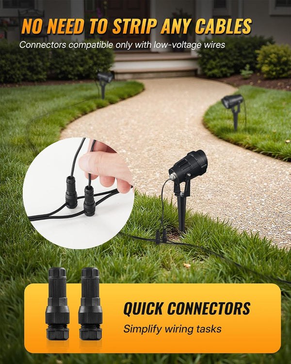 6W 700LM Low Voltage Landscape Lighting, 12V AC/DC 3000K Warm White LED Low Voltage Landscape Lights, IP65 Waterproof Outdoor Spotlights with Connectors for Garden Tree Yard 14Pack W01SLP14067