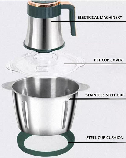 3L Electric Meat Grinder, 300W Food Processor&Food Chopper | 3L Stainless Steel Bowl, 300W Motor, Five Speeds, Six-Blade System, Safety Lock, and Overheat Protection, for Meat&Vegetable6