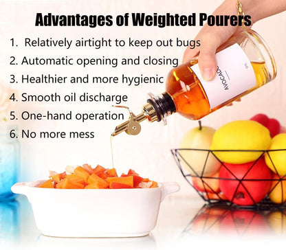 2 Pack Liquor Pour Spout, Auto Flip Olive Oil Dispenser Spout, Pour Spout for Liquor Bottles, Olive Oil Spout, Bottle Pourers for Alcohol Wine Syrup Home Bar Accessories Silver2