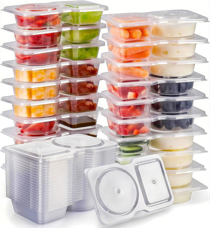 Reusable Snack Containers with Lids: Snack Pack Containers 20Pcs - Snackle Box Container Portion Control - Meal Prep Containers - Double Compartment Snack Containers for Travel - Camping Essentials1