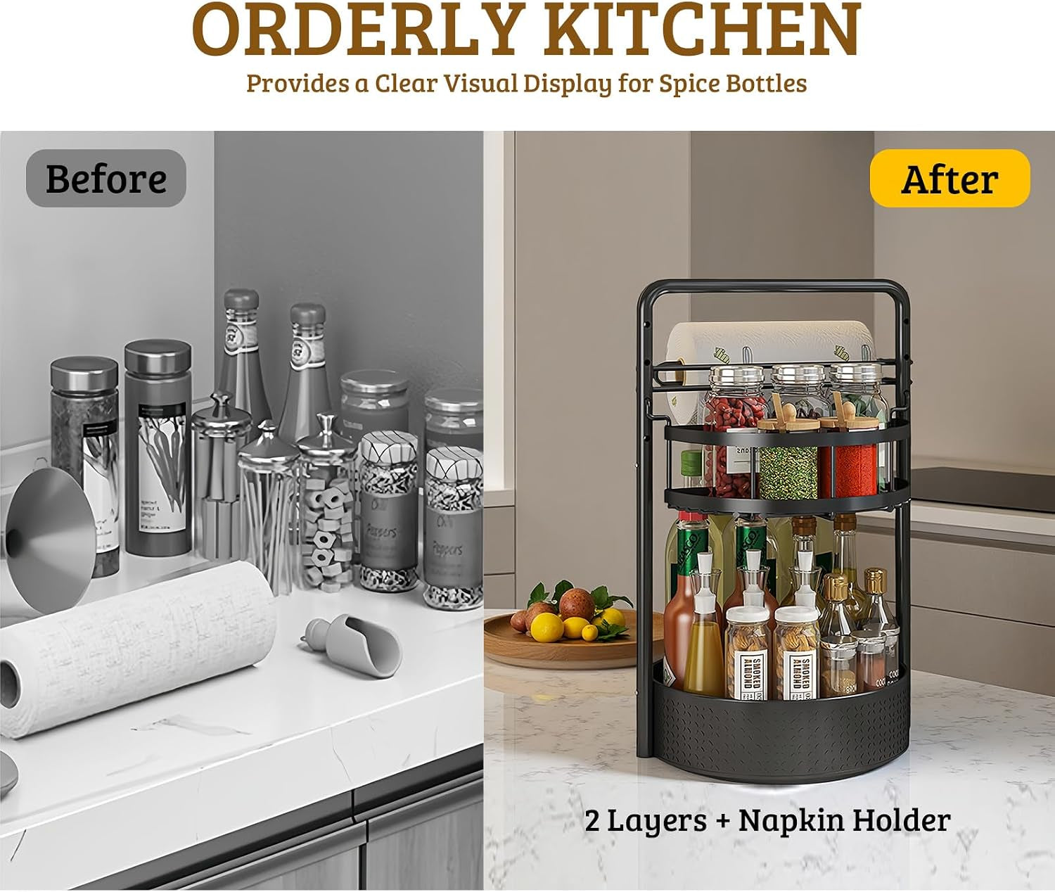 rotating-spice-rack-with-paper-towel-holder-black