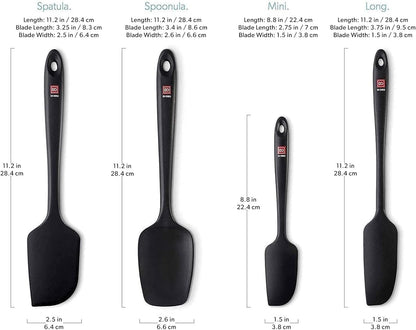 DI ORO Silicone Spatula Set - 600F Heat Resistant, 4-Pc Black5