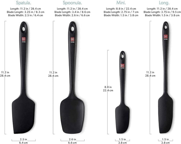 DI ORO Silicone Spatula Set - 600F Heat Resistant, 4-Pc Black5
