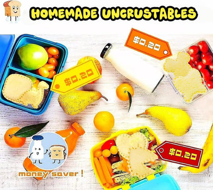 Uncrustable Sandwich Cutter, Crustless Sandwich Cutter and Sealer Set | 24PCS Sandwich Cookie Cutters & Forks, Heart Square Dino Mouse Butterfly Unicorn Shapes, Lunch & Bento Box Accessories4