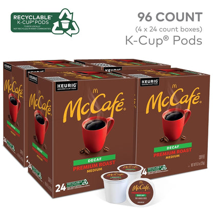 Premium Roast Decaf Coffee, Single Serve Keurig K-Cup Pods, Decaffeinated, 96 Count (4 Packs of 24)2