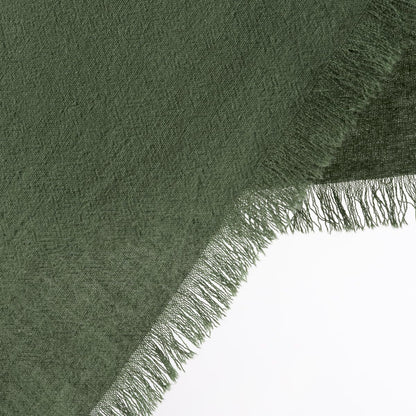 6 Pack Olive Green Cotton Linen Napkins with Fringe Green Cloth Napkins Set of 6 Boho Handmade Dinner Table Napkins for Wedding Bridal Baby Shower Tea Party, 17 X 17 Inches6