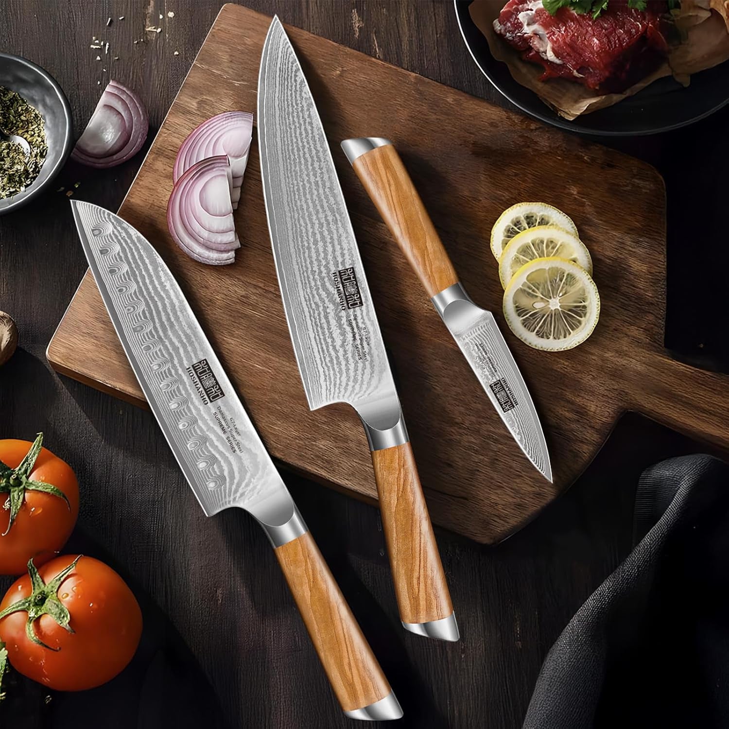 damascus-kitchen-knife-set-3pcs-sharp-chef-santoku-fruit-knives