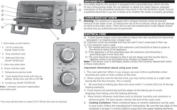 BLACK+DECKER 4-Slice Air Fry Toaster Oven, 5-In-1 Countertop Oven | Air Fry, Bake, Broil, Toast and Keep Warm with Eventoast Technology and Room for a 9-Inch Pizza.12