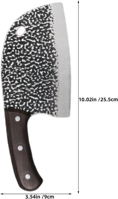 Chinese Meat Cleaver Knife with Hammered Carbon Steel Blade and Plastic Handle, Safe Use and Reduces Hand Fatigue, for Restaurant and Commercial Kitchen Meat Cutting2