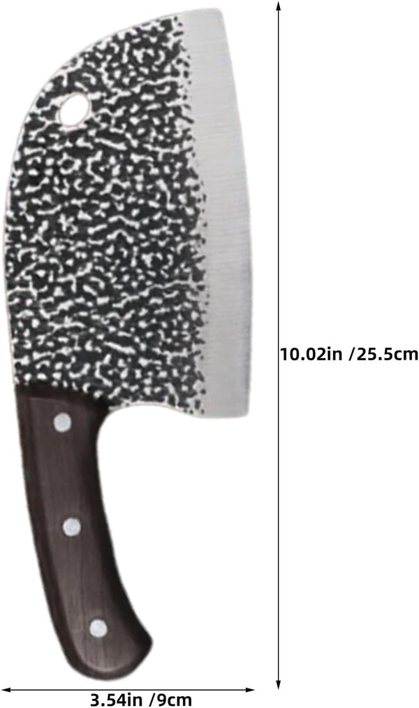 Chinese Meat Cleaver Knife with Hammered Carbon Steel Blade and Plastic Handle, Safe Use and Reduces Hand Fatigue, for Restaurant and Commercial Kitchen Meat Cutting2