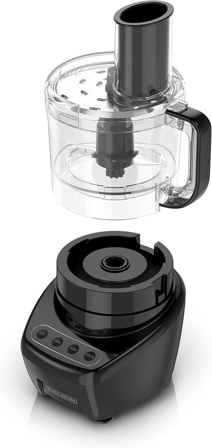 BLACK+DECKER Food Processor and Vegetable Chopper, Stainless Steel Blade, 8-Cup Capacity, 450W Power with Attachments to Shred, Slice, Mince, Grind, and Puree | Food Processor with Easy Assembly, Chopping, Slicing, Shredding, 2 Speeds, Pulse & Dishwasher-Safe.7