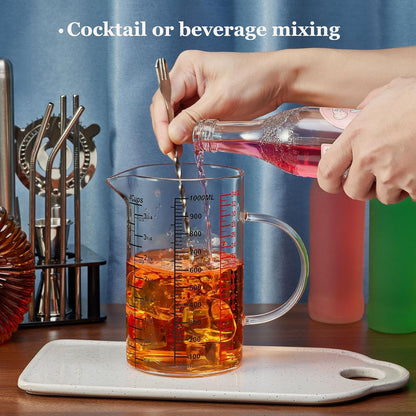Glass Measuring Cup-[Insulated Handle | V-Shaped Spout]-Made of High Borosilicate Glass Measuring Cup for Kitchen or Restaurant, Easy to Read, 1000 ML (32 Oz, 4 Cup)6