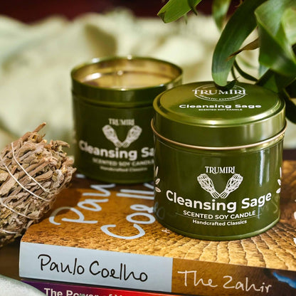 Sage Candle for Cleansing House Negative Energy Smudge Kit - 5Oz Soy Wax Natural Clean Organic Non Toxic - Aromatherapy Spiritual Meditation Gifts - Long Lasting Highly Scented Candel with Crystals7