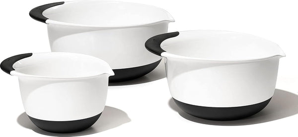 OXO Good Grips 3-Piece Plastic Mixing Bowl Set - Black & White1