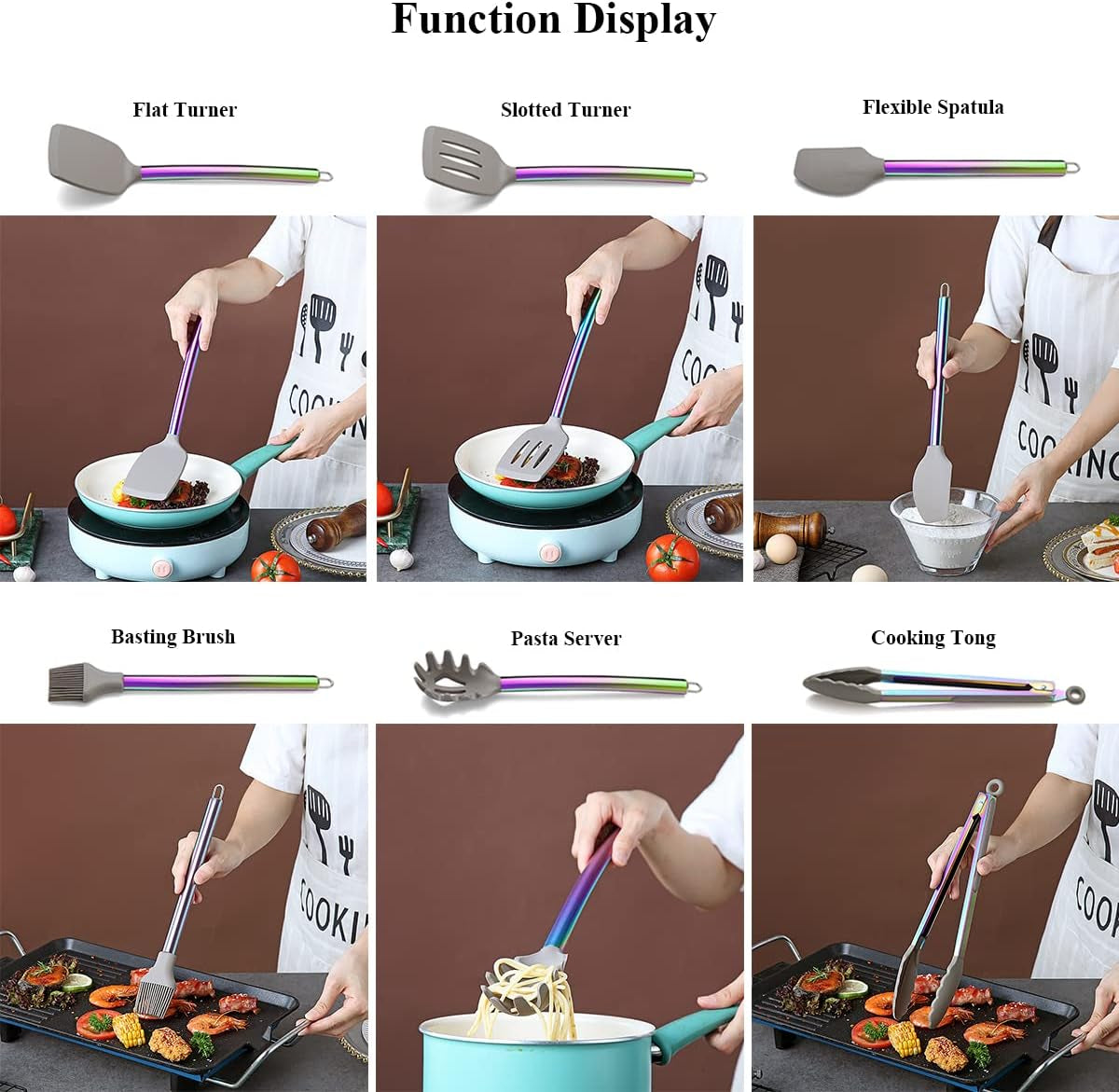 38-piece-silicone-kitchen-cooking-utensils-set-with-utensil-crocks-silicone-head-and-stainless-steel-handle-cookware-kitchen-tools-for-utensil-set-non-stick-kitchen-gadgets-dishwasher-saferainbow
