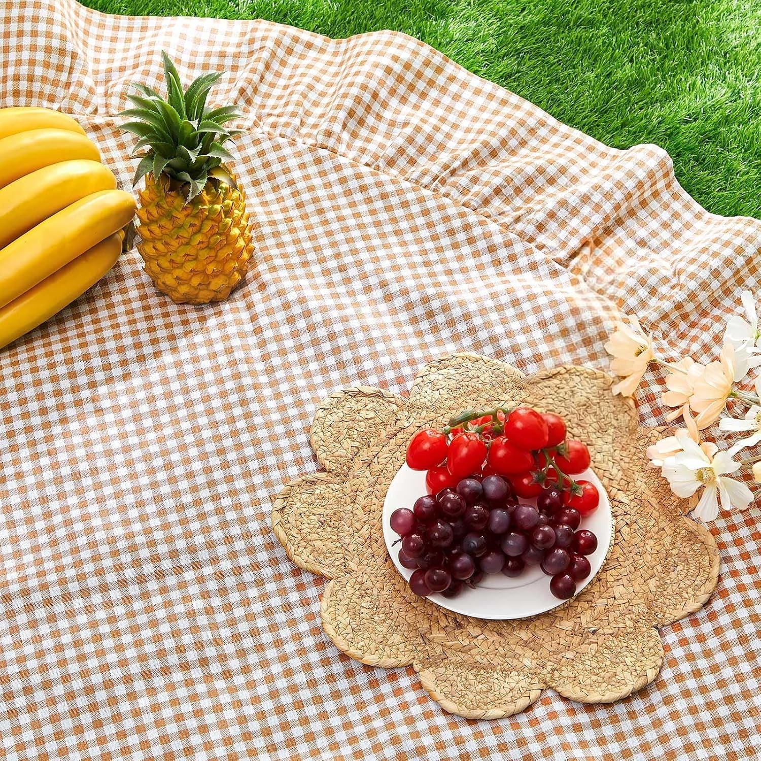 brown-ruffled-gingham-tablecloth-70-x-70-inches-round