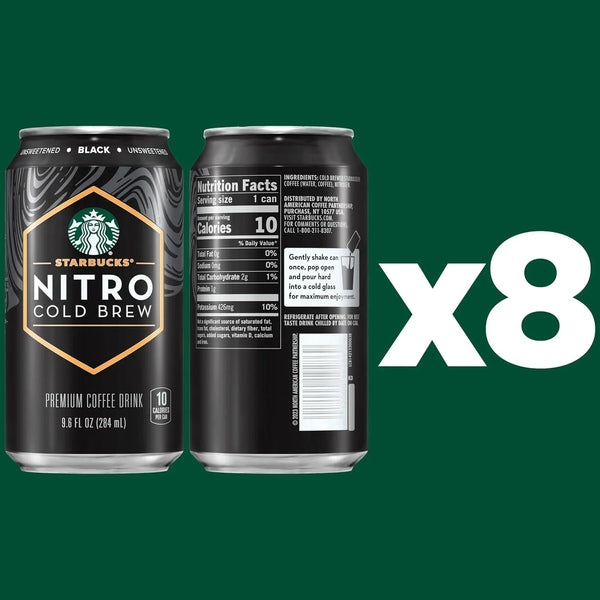 Starbucks - RTD Coffee Nitro Cold Brew, Black Unsweetened, 9.6 Fl Oz Cans (8 Pack), Iced Coffee, Cold Brew Coffee, Coffee Drink3