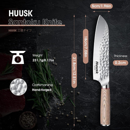 Japanese Chef Knife for Kitchen, 7" Sharp Stainless Santoku Knife2