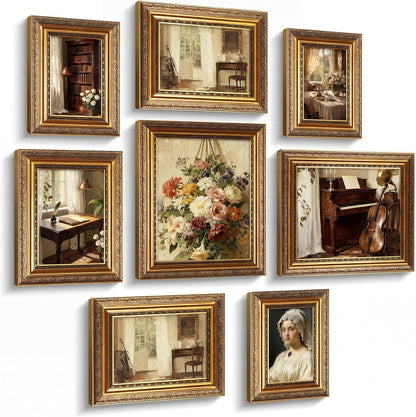 8 Pcs Bronze Vintage Picture Frames (8X10, 5X7, 4X6)1