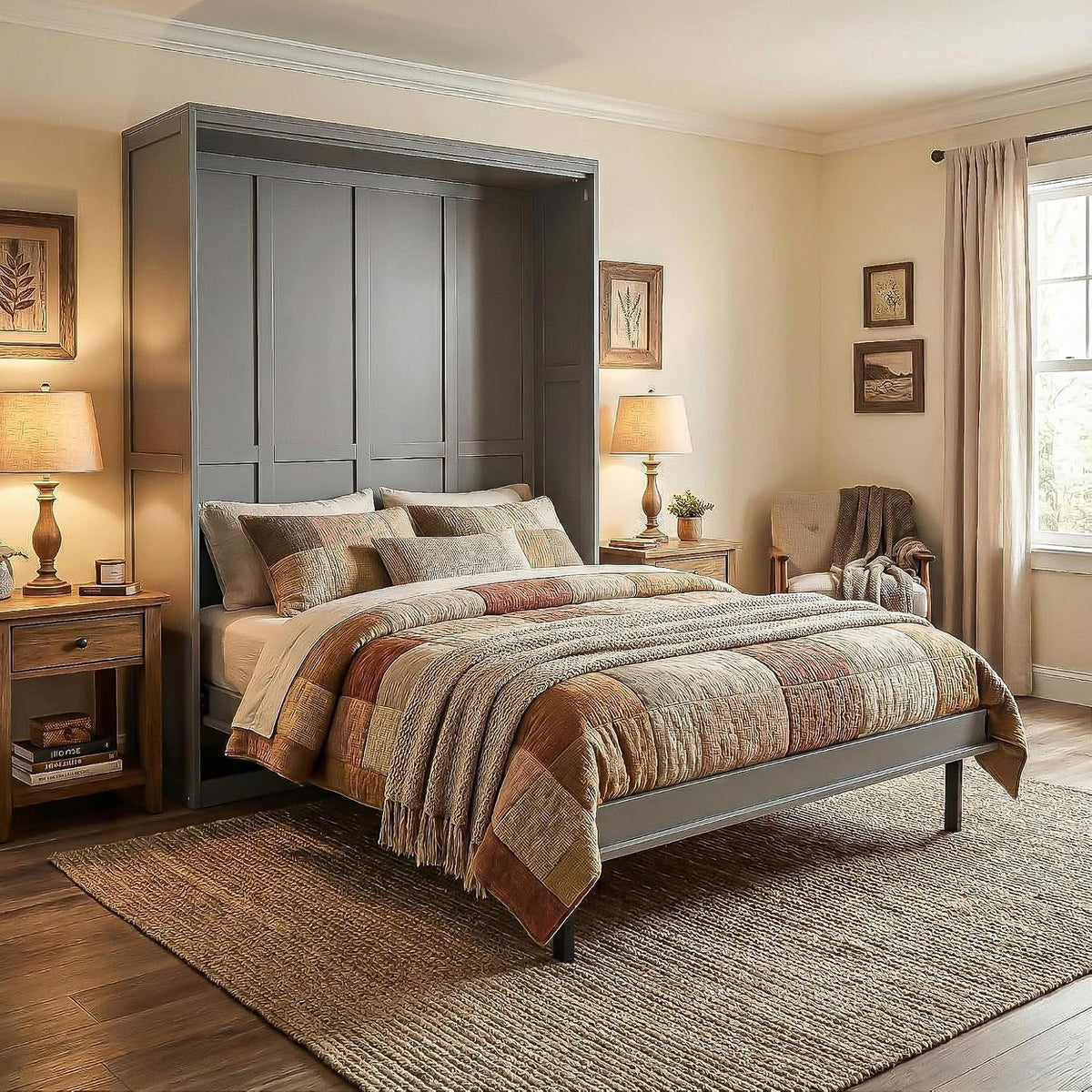 queen-size-rotating-murphy-bed-with-hidden-storage-racks-space-saving-multifunctional-wall-bed-for-home-office-small-apartments-gray