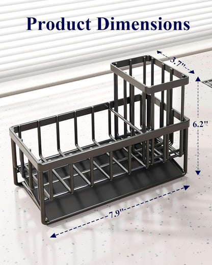Sponge Holder for Kitchen Sink, 7.9"X3.7"X6.2", Black2