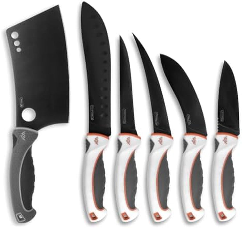 ergomax-7-piece-set-with-cleaver-professional-game-processing-knife-kit-caping-boning-knives-skinning-knife-butcher-cleaver-elite-big-game-elk-deer-hunting-gear